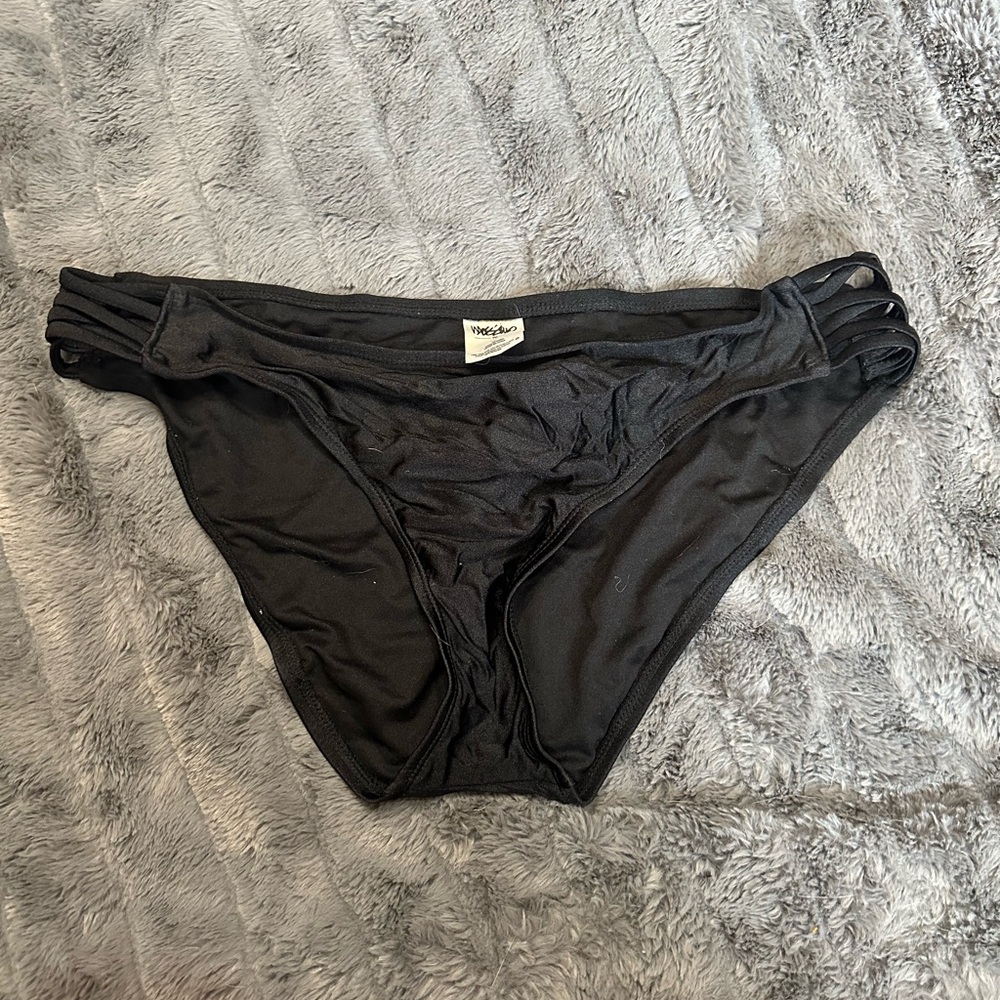 Mossimo Black Bikini Bottom with strappy hip details